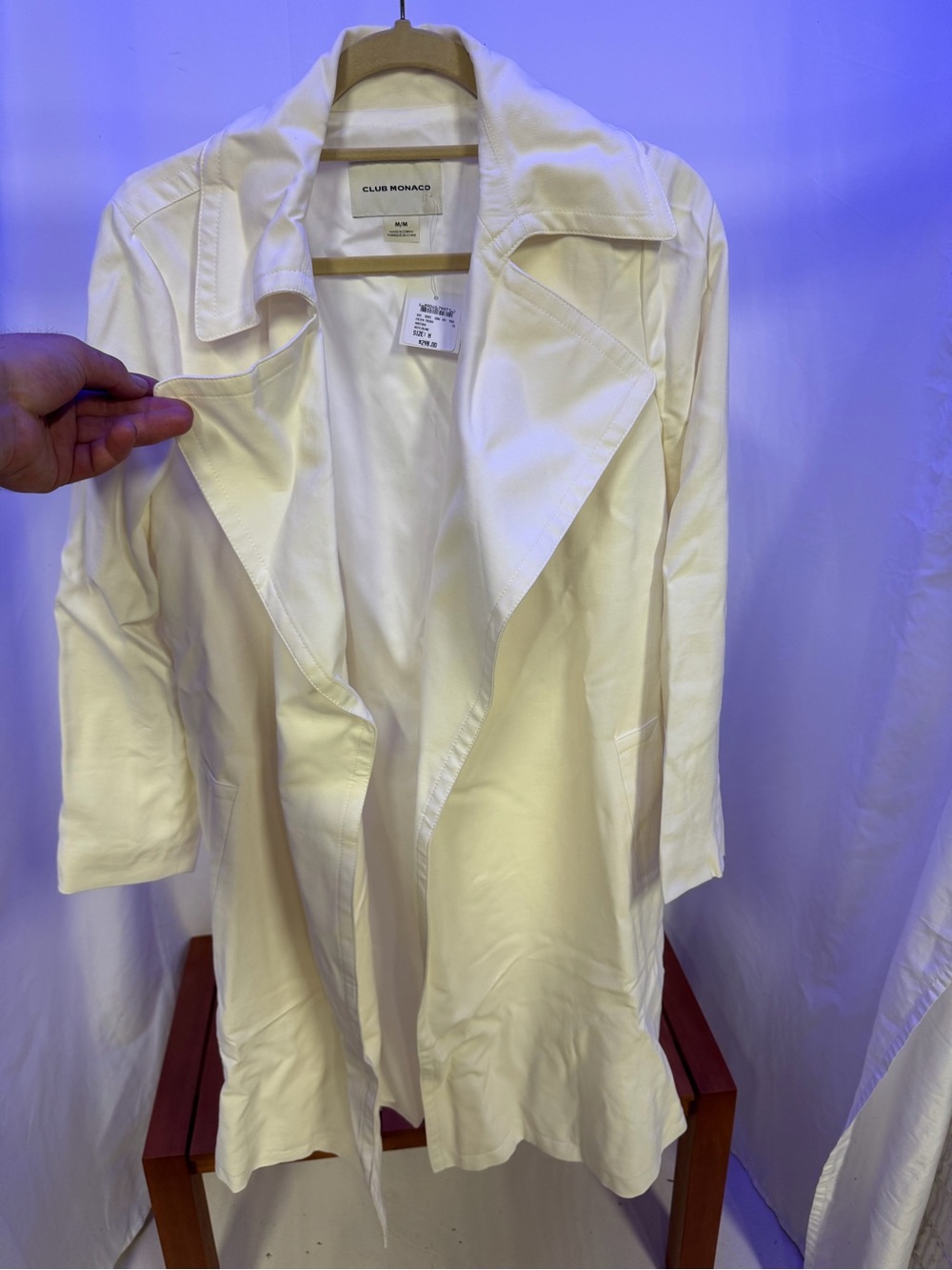 NWT Club Monaco Women's Cream Trench Coat
